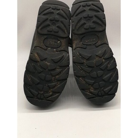 Totes Womens Snow Boots Black Leather Ankle Fleece Lined Pull On‎ Hook Loop 5 - Picture 5 of 11